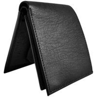 Mens Wallet PU Leather Black Bi-Fold Gents Purse