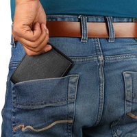 Mens Wallet PU Leather Black Bi-Fold Gents Purse