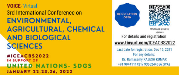 International Conference on ENVIRONMENTAL, AGRICULTURAL, CHEMICAL AND BIOLOGICAL SCIENCES (ICEACBS)