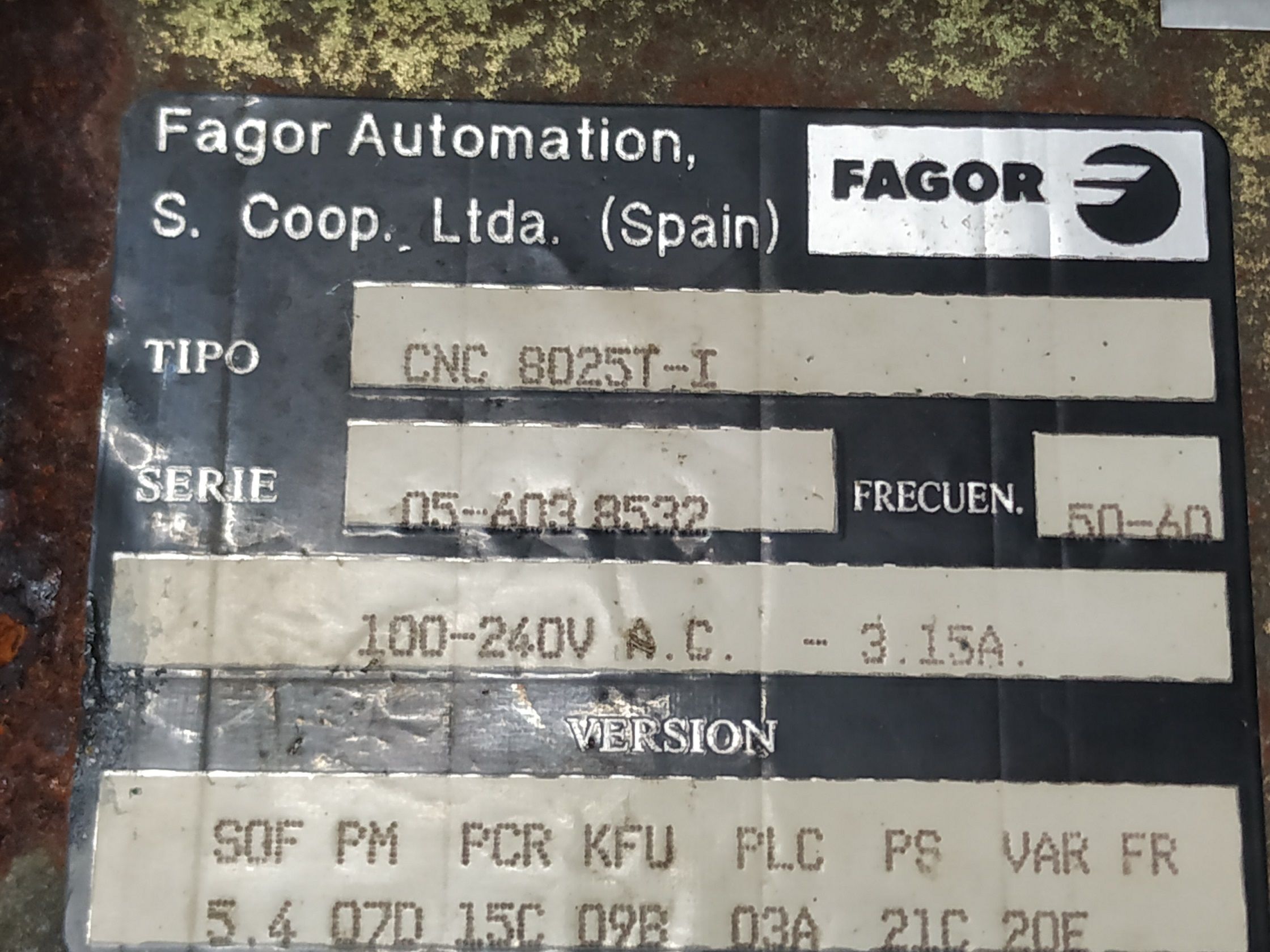 FAGOR HMI CNC8025T-I