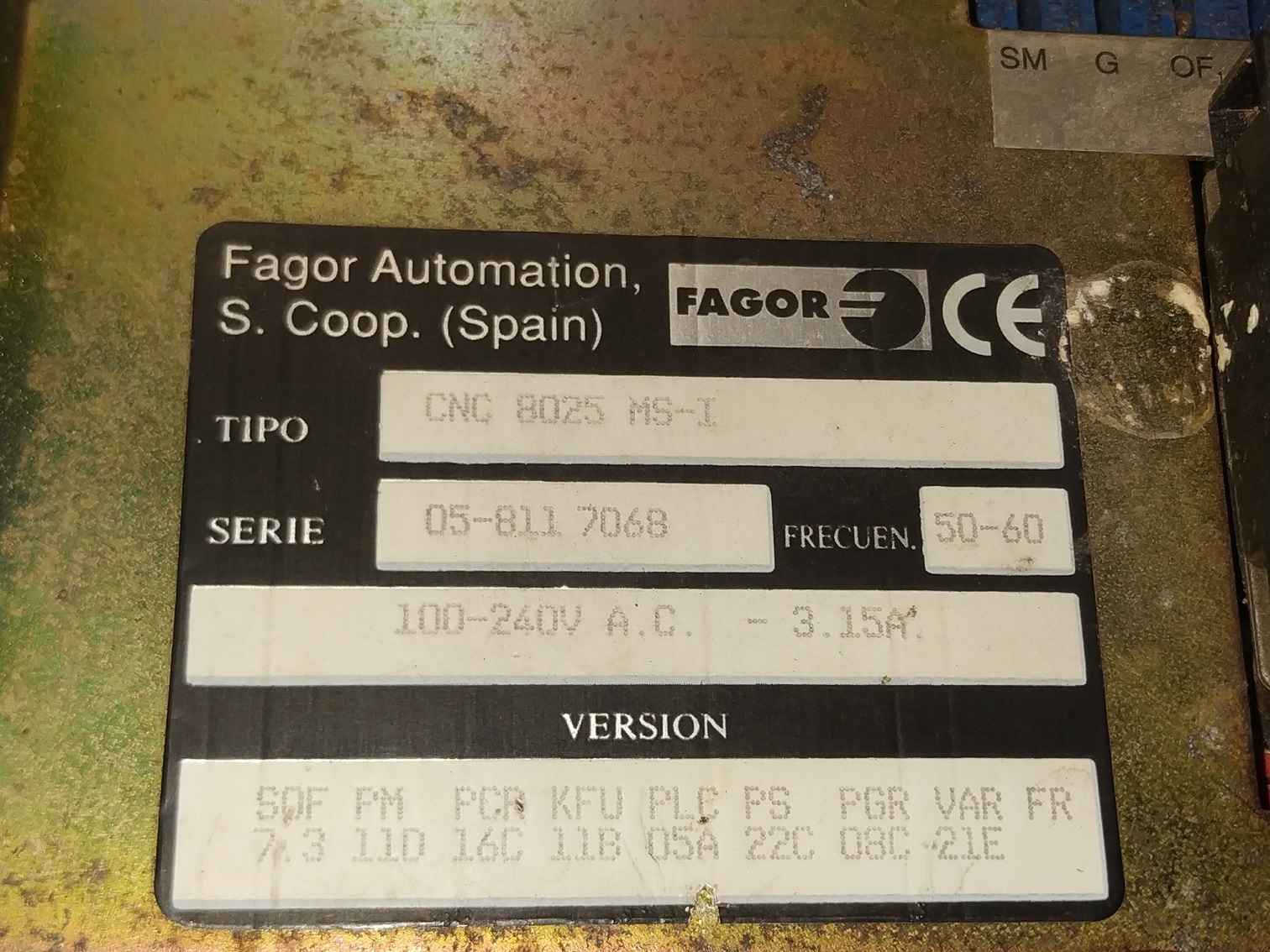 FAGOR HMI CNC8025MS-I