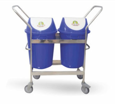 Soiled Linen Trolley Double Bucket