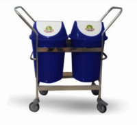 Soiled Linen Trolley Double Bucket - Height: Approximately 1 Meter  Meter (m)