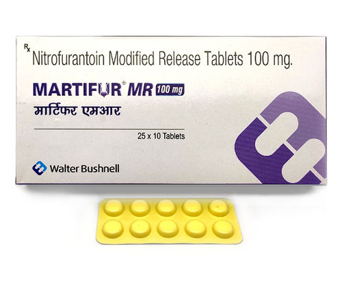 Nitrofurantoin संशोधित रिलीज टैबलेट 100 मिलीग्राम