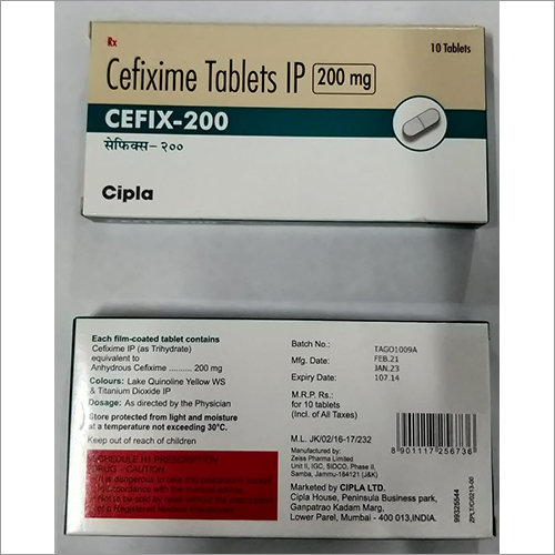 Cefixime 200 mg Tablets