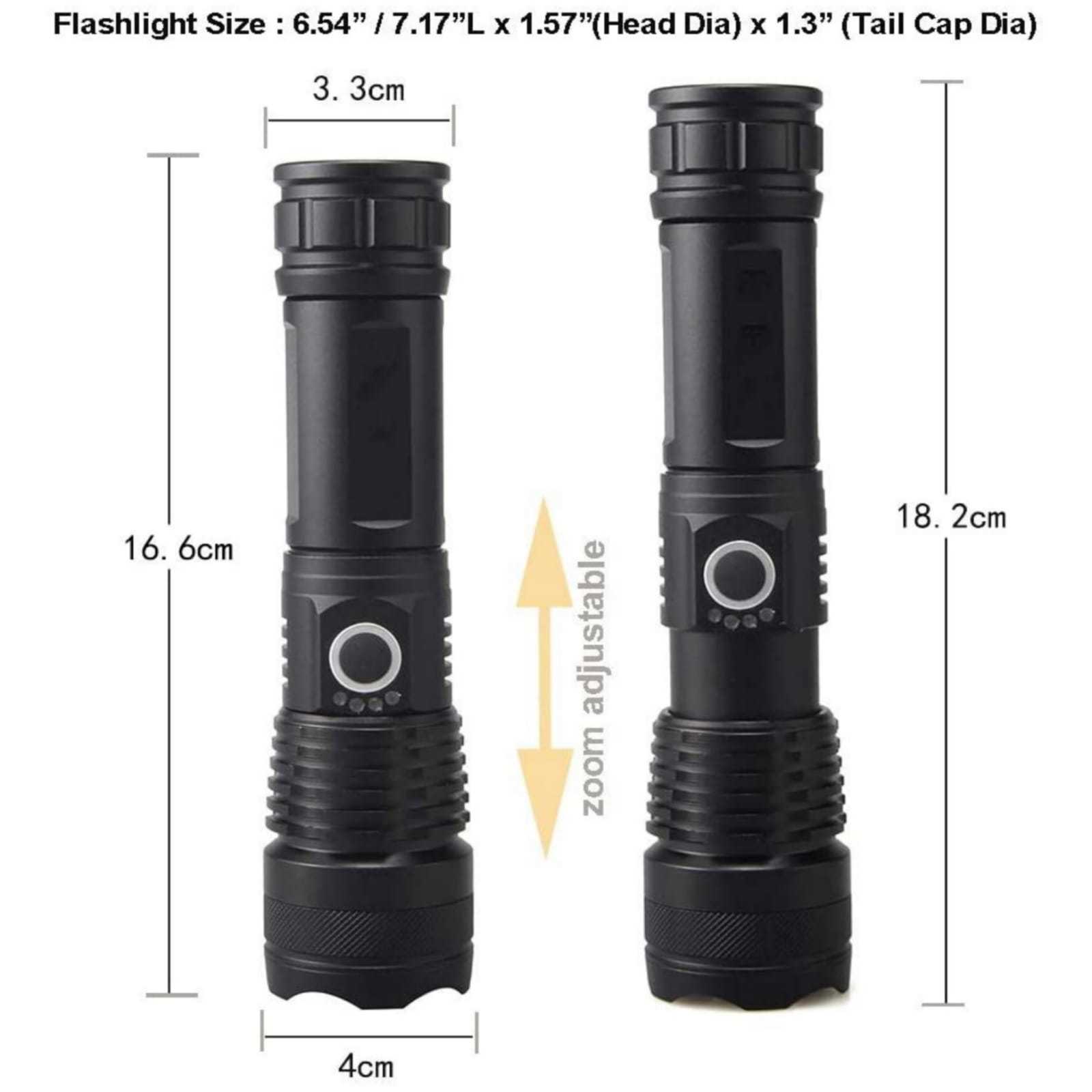 High Power Waterproof Flashlight Zoom able Focus (HISXHP50Z 20W)