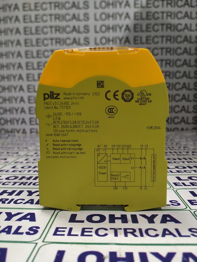 PILZ PNOZ s3C 24 VDC 2n/0 SAFETY RELAY