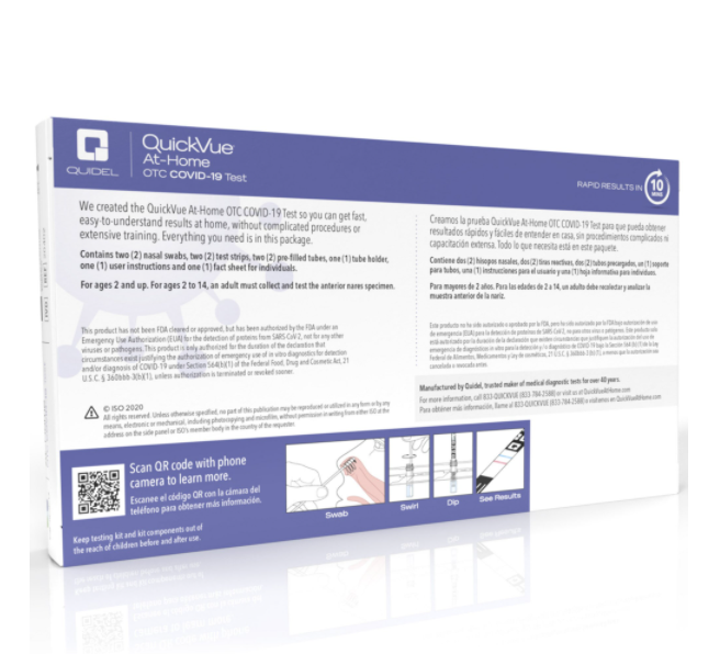 Quickvue at-home otc covid-19 test kit in Canada