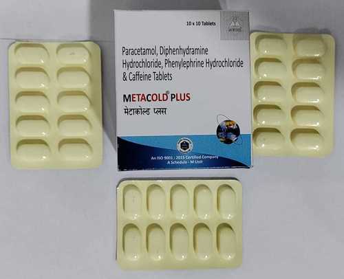 Paracetamol 500 mg + Caffaine 30mg + Phynlepherin HCL 5mg. + Diphenhydramine 25mg. Tab