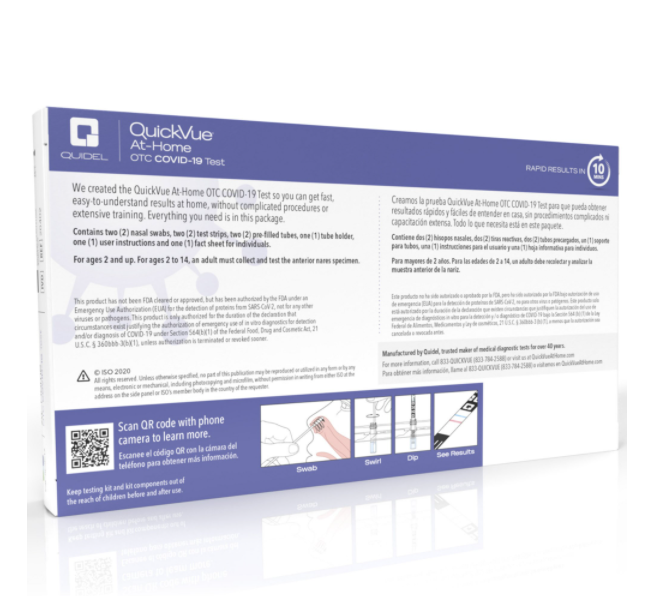 Quickvue at-home otc covid-19 test kit in Finland