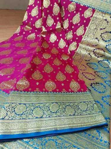 Banarsi paudi katan bridal gold zari weaved silk saree