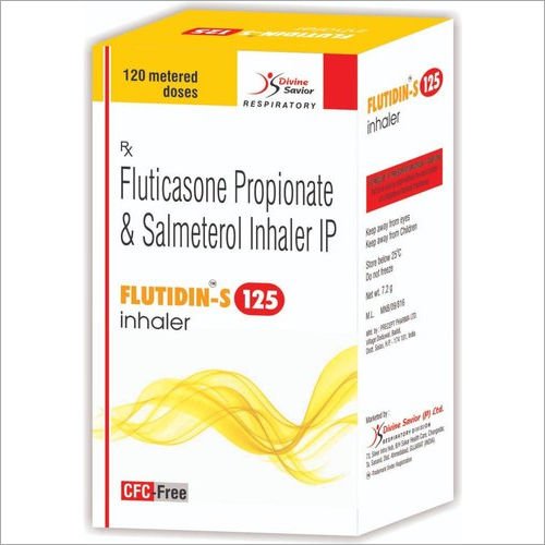  FLUTIDIN-S 125 mg Fluticasone प्रोपियोनेट और सैल्मेटेरोल इनहेलर IP