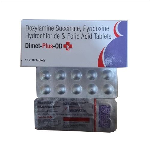 DIMET PLUS OD Doxylamine Succinate Pyridoxine Hydrochloride and Folic Acid Tablets By DIVINE SAVIOR PVT. LTD.