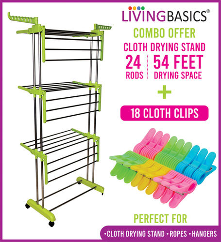 Lime Green Portable Cloth Drying Stand