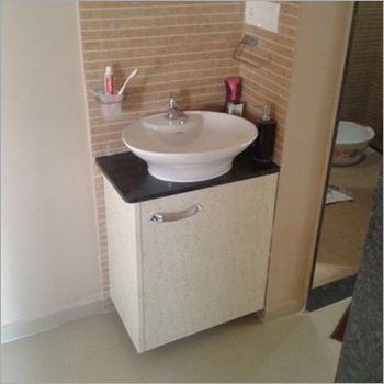 Eco-Friendly Off White Pvc Bathroom Cabinet