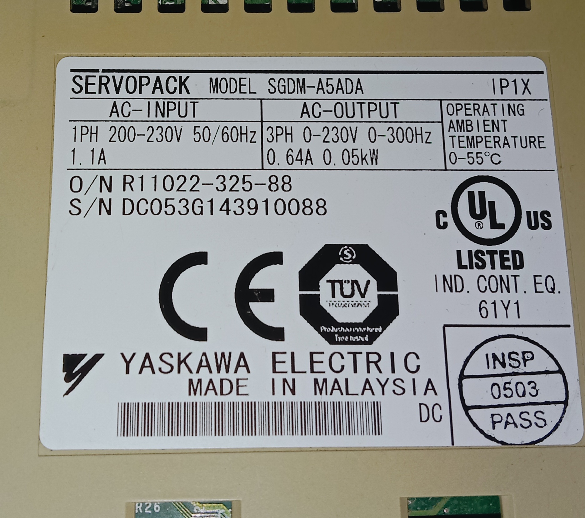 YASKAWA SERVO DRIVE SGDM-A5ADA