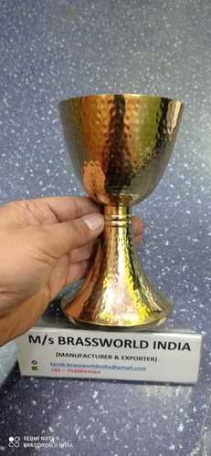 BRASS GOLD CHALICE WITH AUTHENTIC HAMMERED WORK