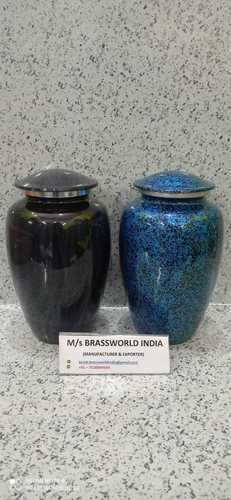 ALUMINIUM BLUE AND BLACK CREMATION URN FUNERAL SUPPLIES