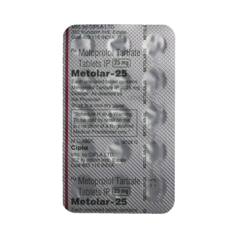 Metoprolol Tartrate Tablets IP 25 mg