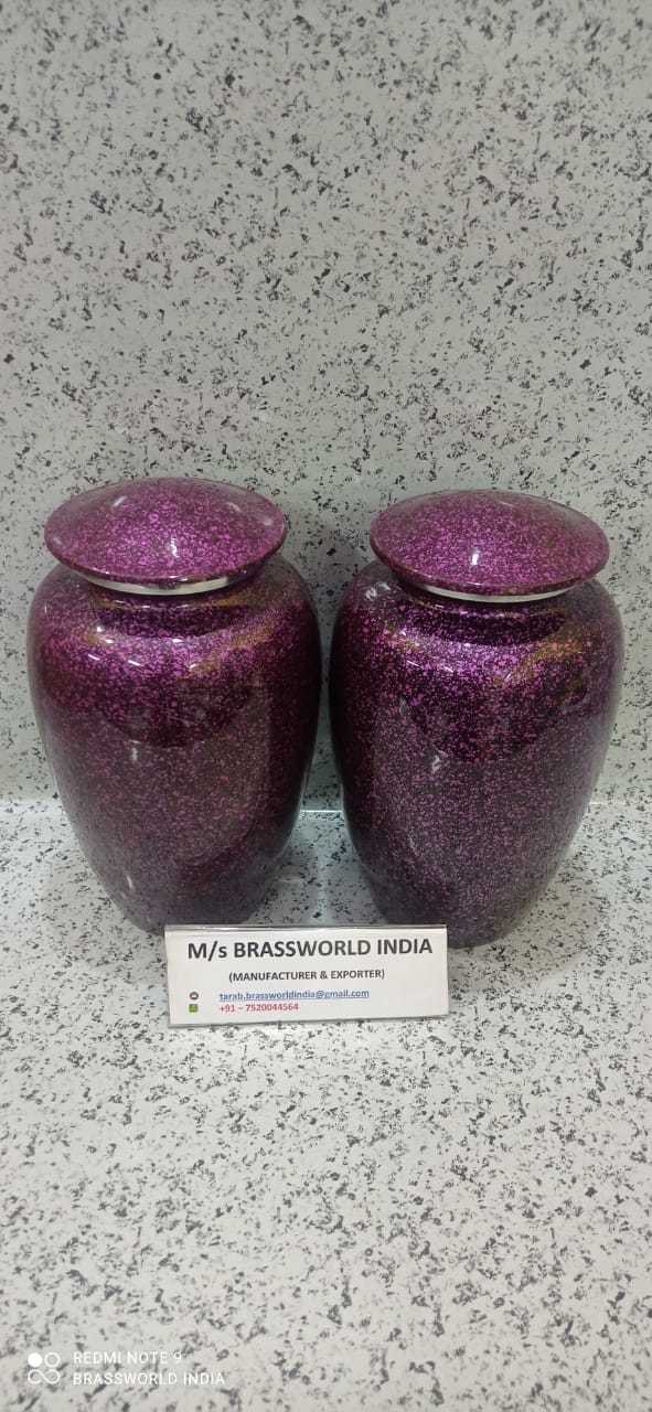 ALUMINIUM PURPLE AND BLACK HIGH QUALITY CREMATION URN