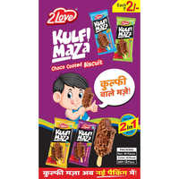 Kulfi Maza Biscuits - Chocolate Taste | Eggless, 40 Boxes Per Carton, 6 Months Shelf Life, Perfectly Enrobed Cereal And Wafer Treats