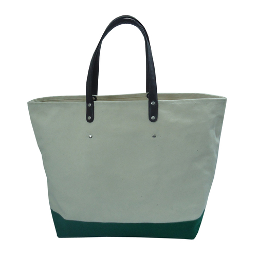 Natural Canvas Bag With Leather Handle