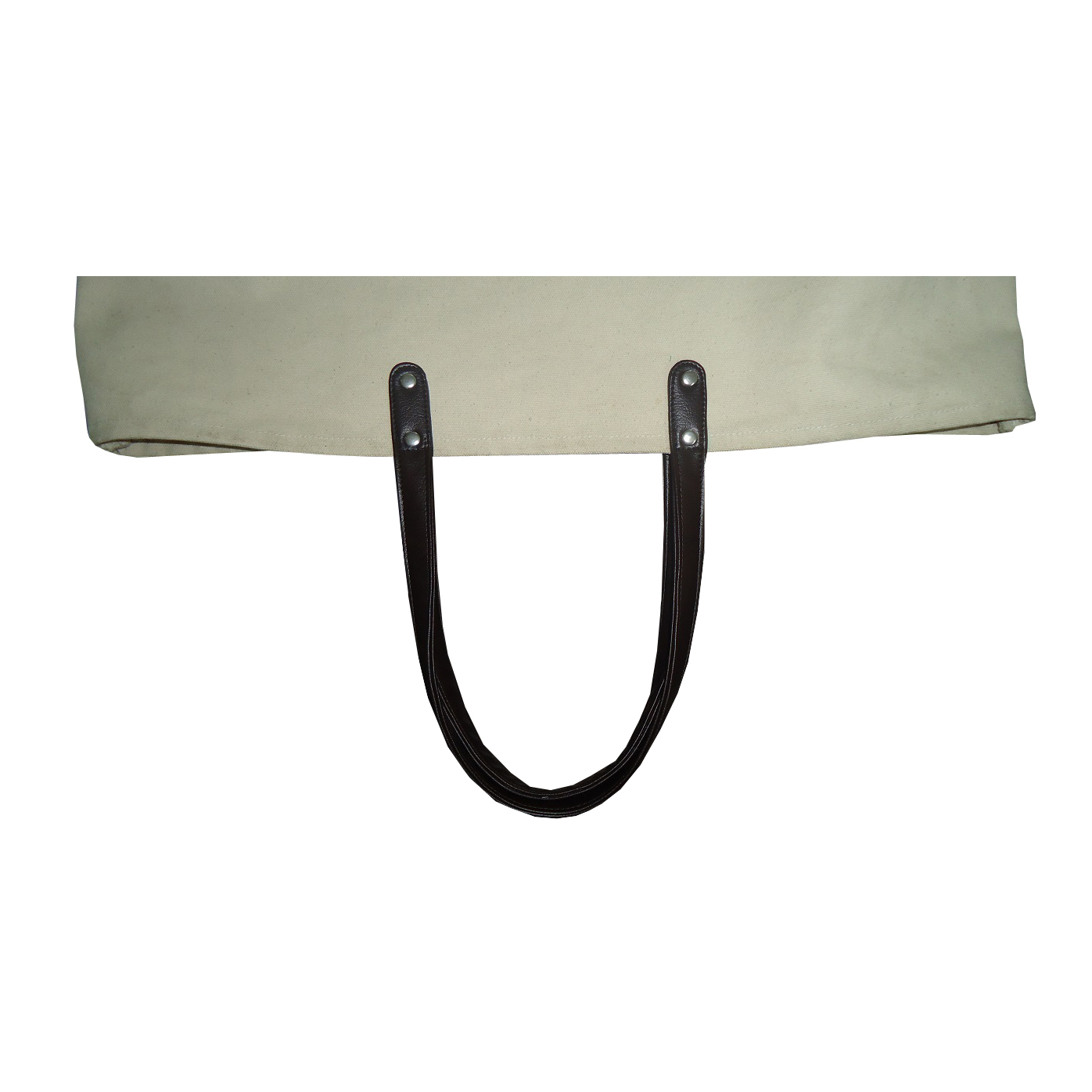 Natural Canvas Bag With Leather Handle