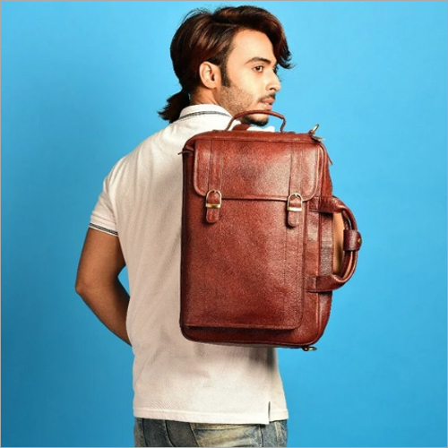 Leather Backpack Cum Messenger Bag For Mens