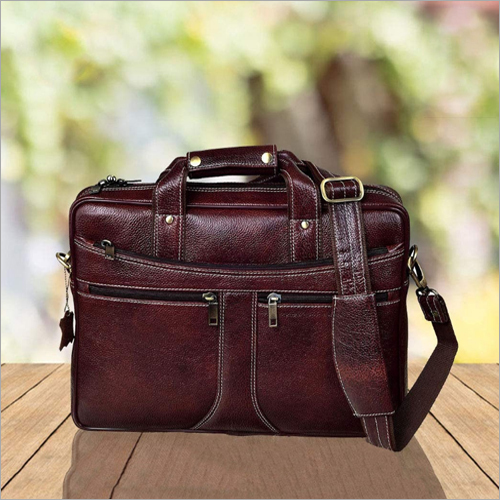 15.6 Inch Genuine Leather Laptop Messenger Bag for Mens