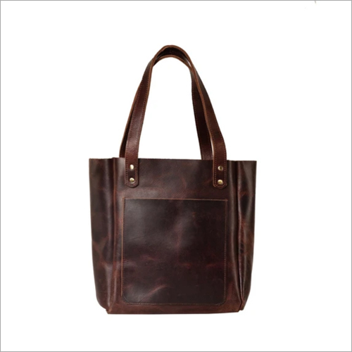 Genuine Buff Leather Tote Bag