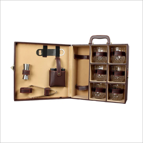 Bartenders Bar Accessories Bar Kit With 6 Glasses Portable Bar Set