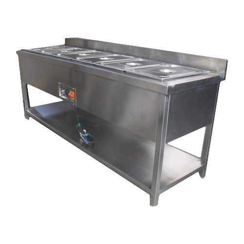 Silver Rectangular Stainless Steel Hot Bain Marie Power Source: Electric