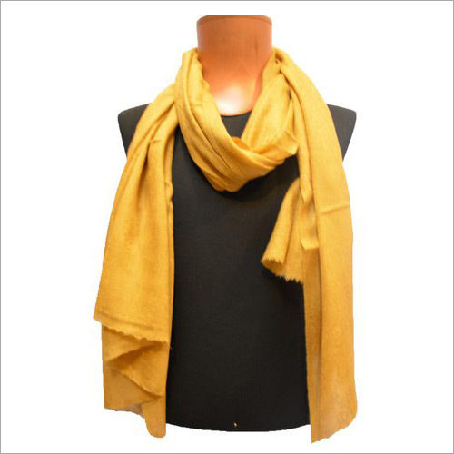 Yellow Silk Pashmina Jacquard Stole