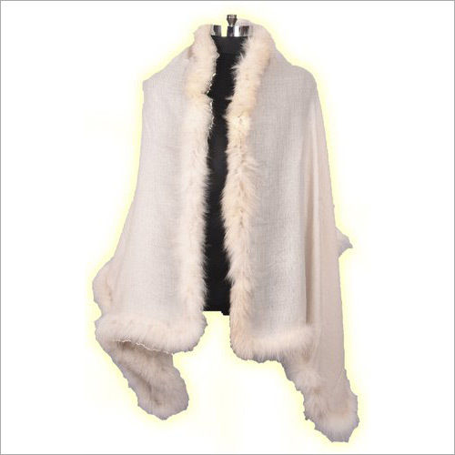 Cashmere Trim Faux Fur( Fox Shawl )