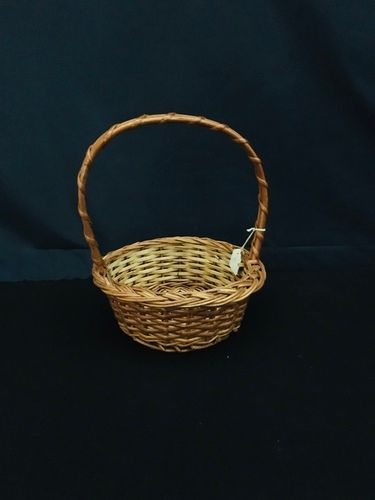 Round Flower Basket With Handle 6x3 Inch