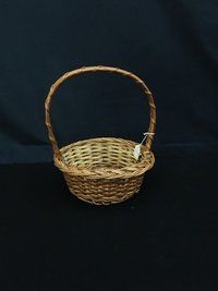 Round Flower Basket With Handle 6x3 Inch