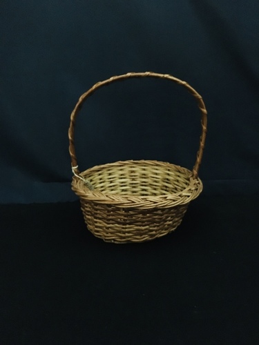 Round Flower Basket With Handle 7x4 Inch