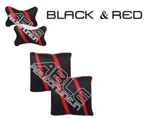 ABLE Classic Cross cushion & Neckrest Kit ( Black & Red )