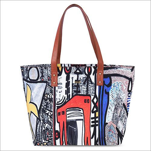 Ladies Multicolor Funk Vibes Tote Bag Design: Printed