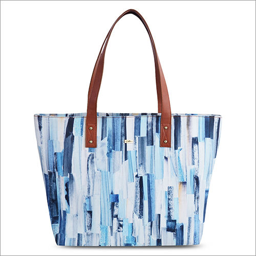 Multicolor Ladies Mixed Blues Tote Bag