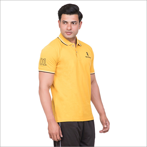 Mens Yellow Polo T-Shirt Gender: Male