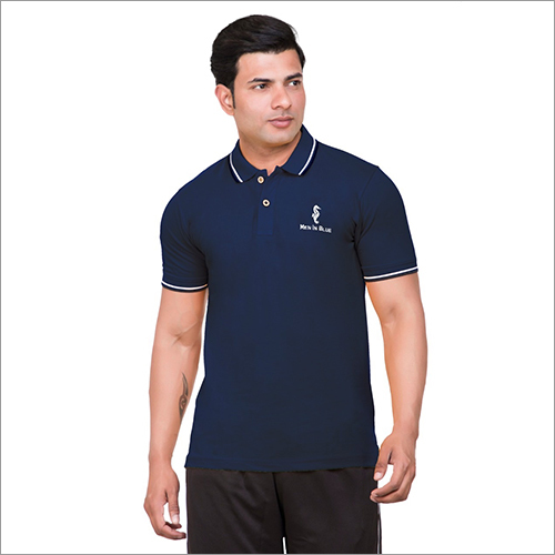 Mens Navy Blue Polo T-Shirt Gender: Male