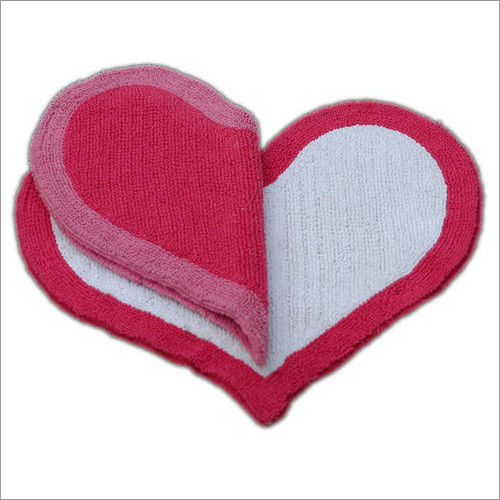 Multicolor Heart Design Bath Mat