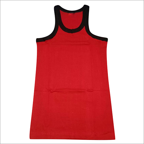 Gym Color Vest - Cotton Fabric, All Sizes Available , Plain Red Design for Men