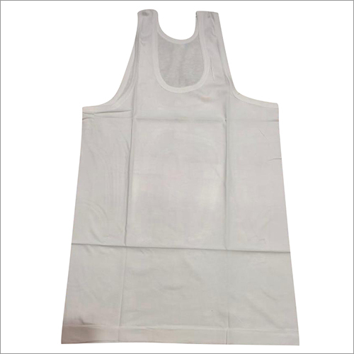 Mens Plain White Vest - Cotton Fabric, All Sizes, White Color | Sweat Absorbent, Designed for Comfort and Durability