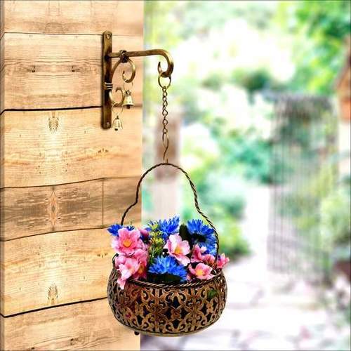 Iron Wall Mount Flower Basket