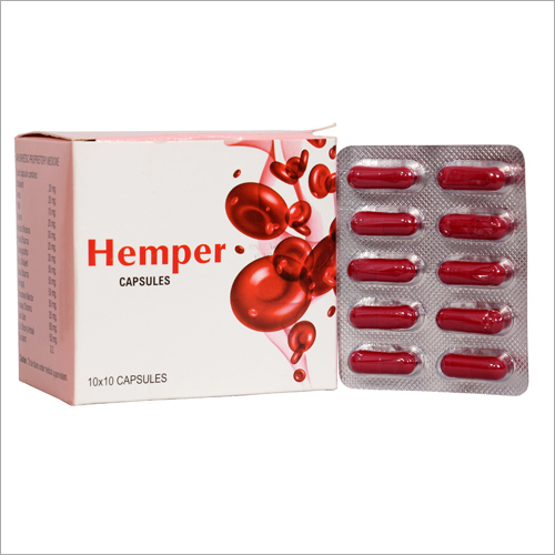 Hemper Capsules - Herbal Anemia Relief | Nutritional Support, 1 Capsule Three Times A Day, Convenient 10x10 Packaging