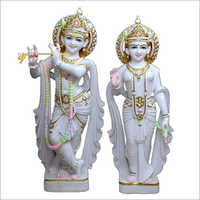Indian White Radha Krishna Marble Statue