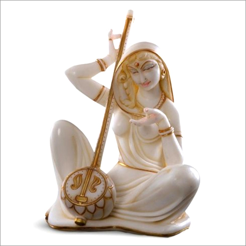 Indian White Marble Meera Bai Statue