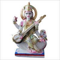 Indian Polished Marble Saraswati Maa Statue